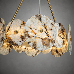 Modern Sculptural Snowcrest White Luxury stone LED Chandelier