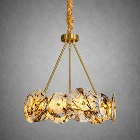 Modern Sculptural Snowcrest White Luxury stone LED Chandelier