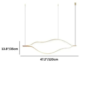 Modern Simple Brass Waving Chandelier for Living/Dining Room/Kitchen Island