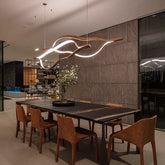 Modern Simple Brass Waving Chandelier for Living/Dining Room/Kitchen Island