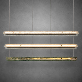 Modern Slim Luxury stone Linear LED Pendant Light