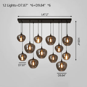 Modern Smoke Gray Glass Lamp Designer Chandelier for Cafe/Kitchen Island/Dining Room Style B