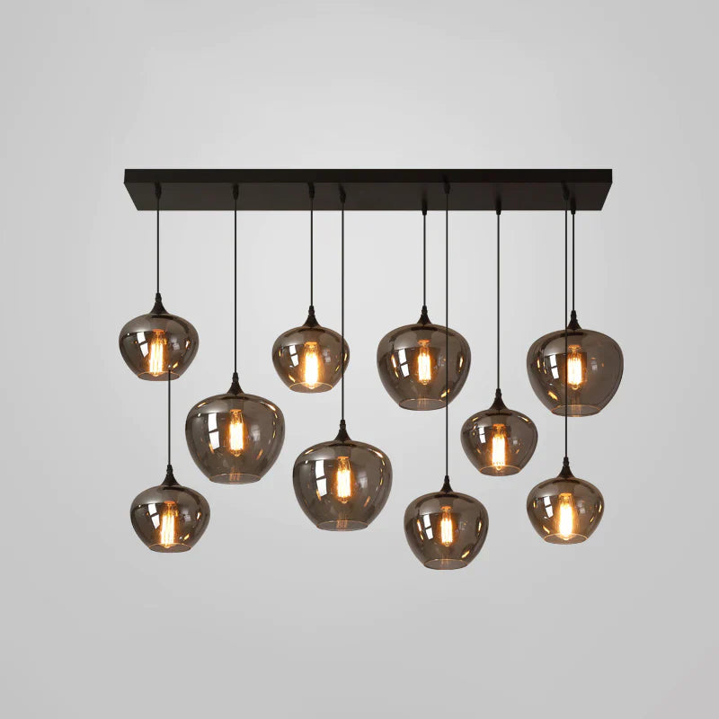 Modern Smoke Gray Glass Lamp Designer Chandelier for Cafe/Kitchen Island/Dining Room Style B