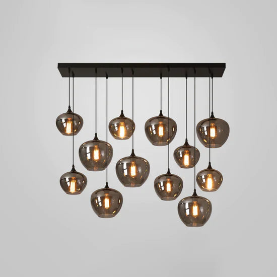 Modern Smoke Gray Glass Lamp Designer Chandelier for Cafe/Kitchen Island/Dining Room Style B