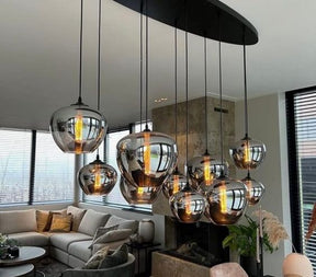 Modern Smoke Gray Glass Lamp Designer Chandelier for Cafe/Kitchen Island/Dining Room Style B