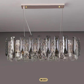 Modern Smoky Gray Crystal Chandelier Gleamy Light Fixture for Living/Dining Room/ Bedroom/ Home Office