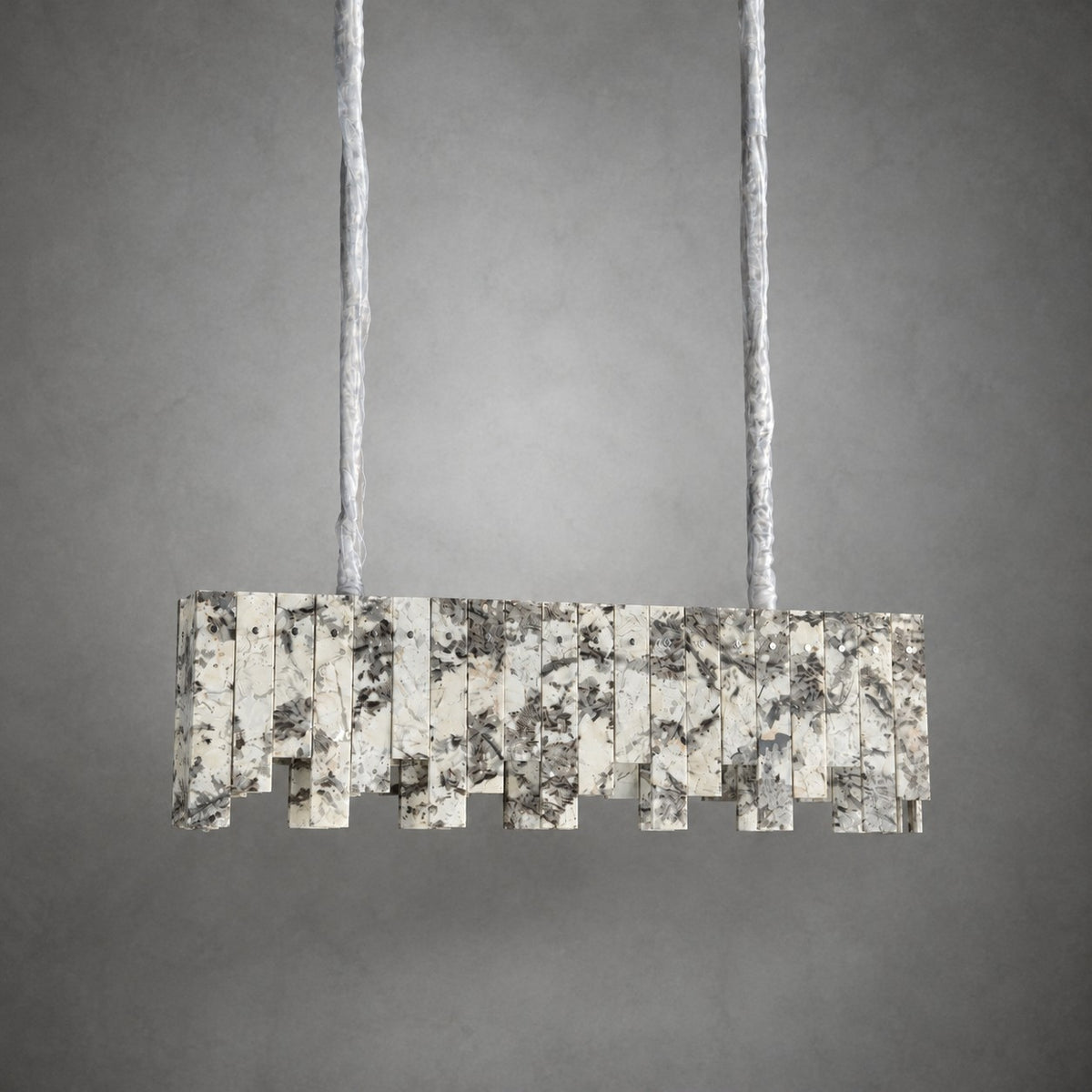 Modern Snowcrest White Luxury stone Linear Chandelier