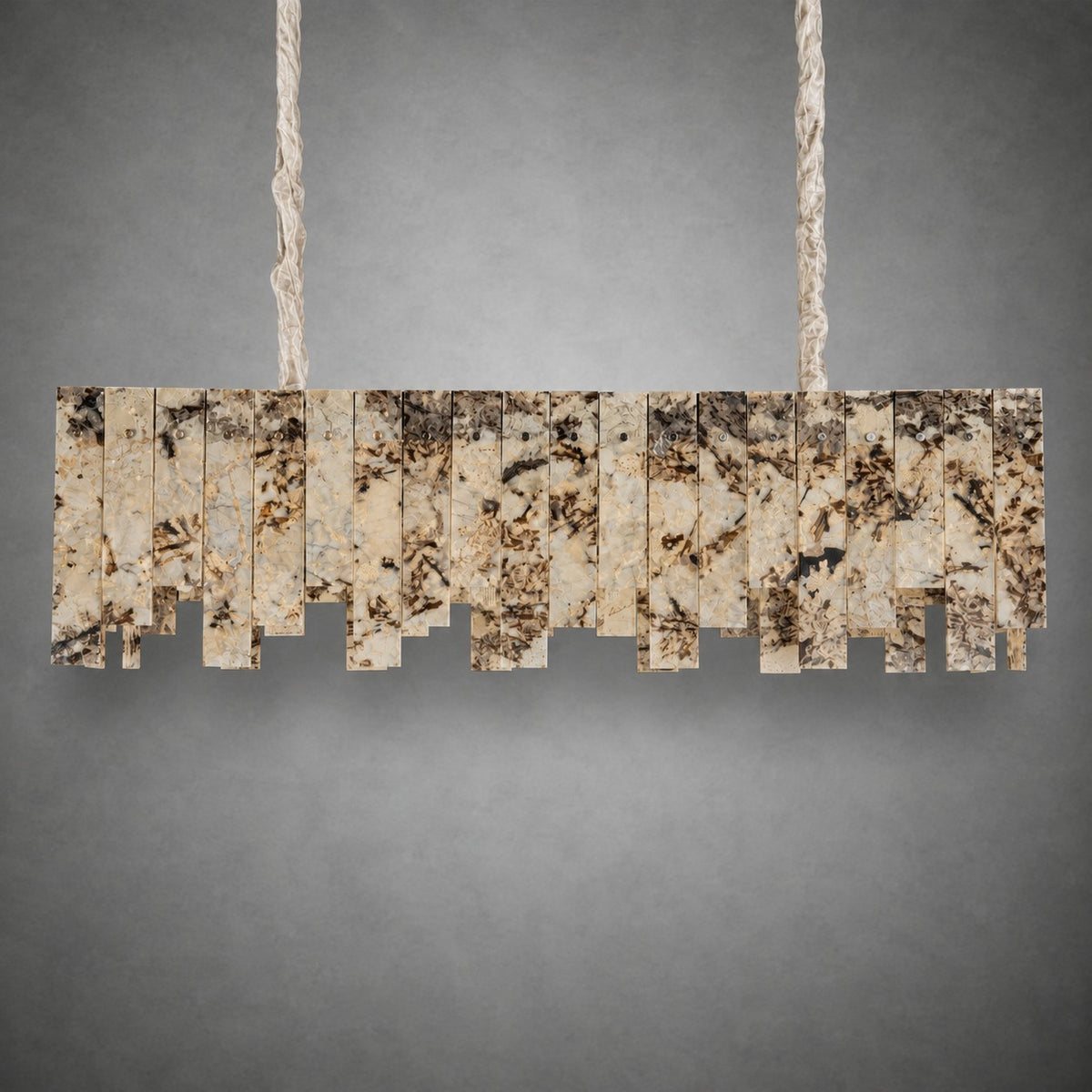 Modern Snowcrest White Luxury stone Linear Chandelier