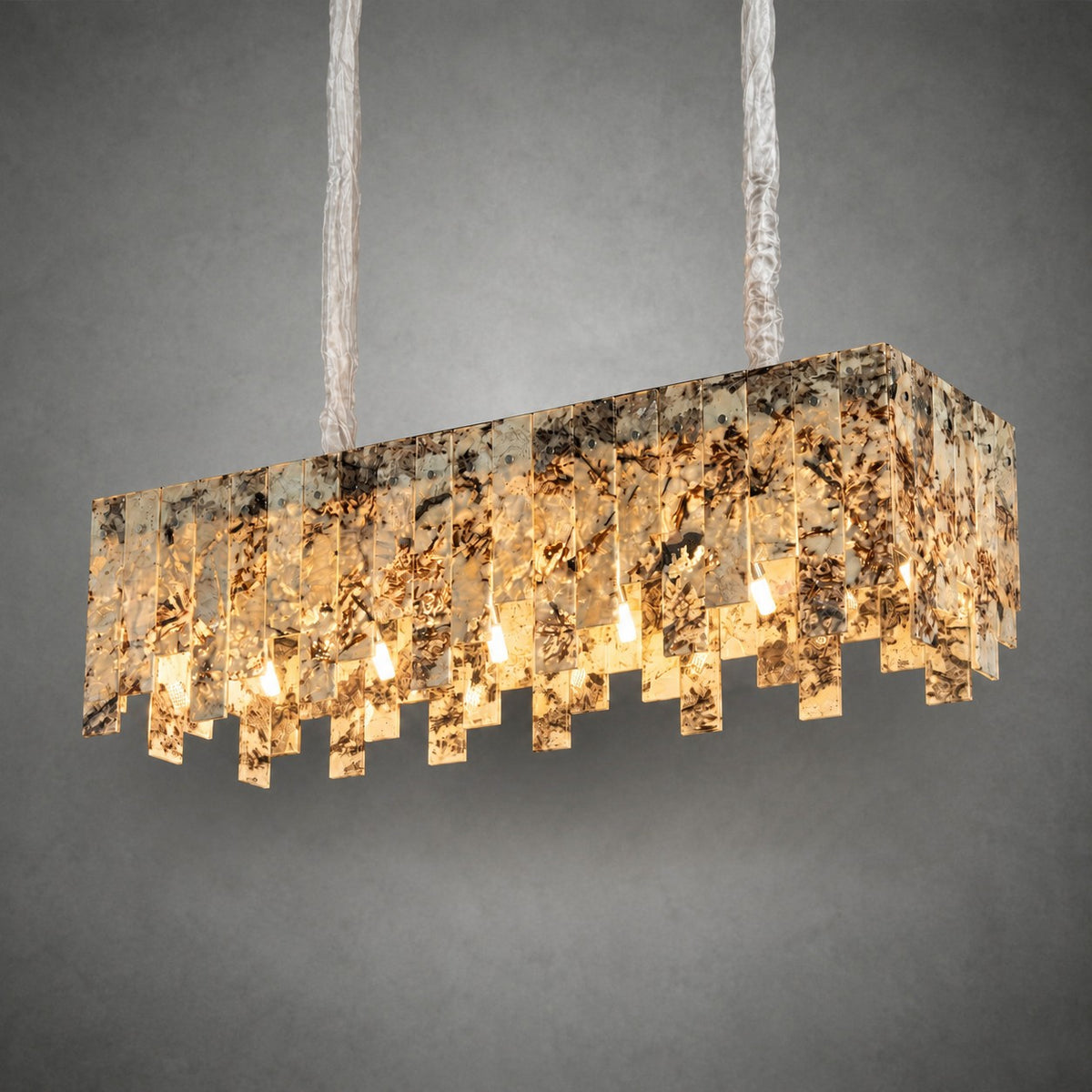 Modern Snowcrest White Luxury stone Linear Chandelier
