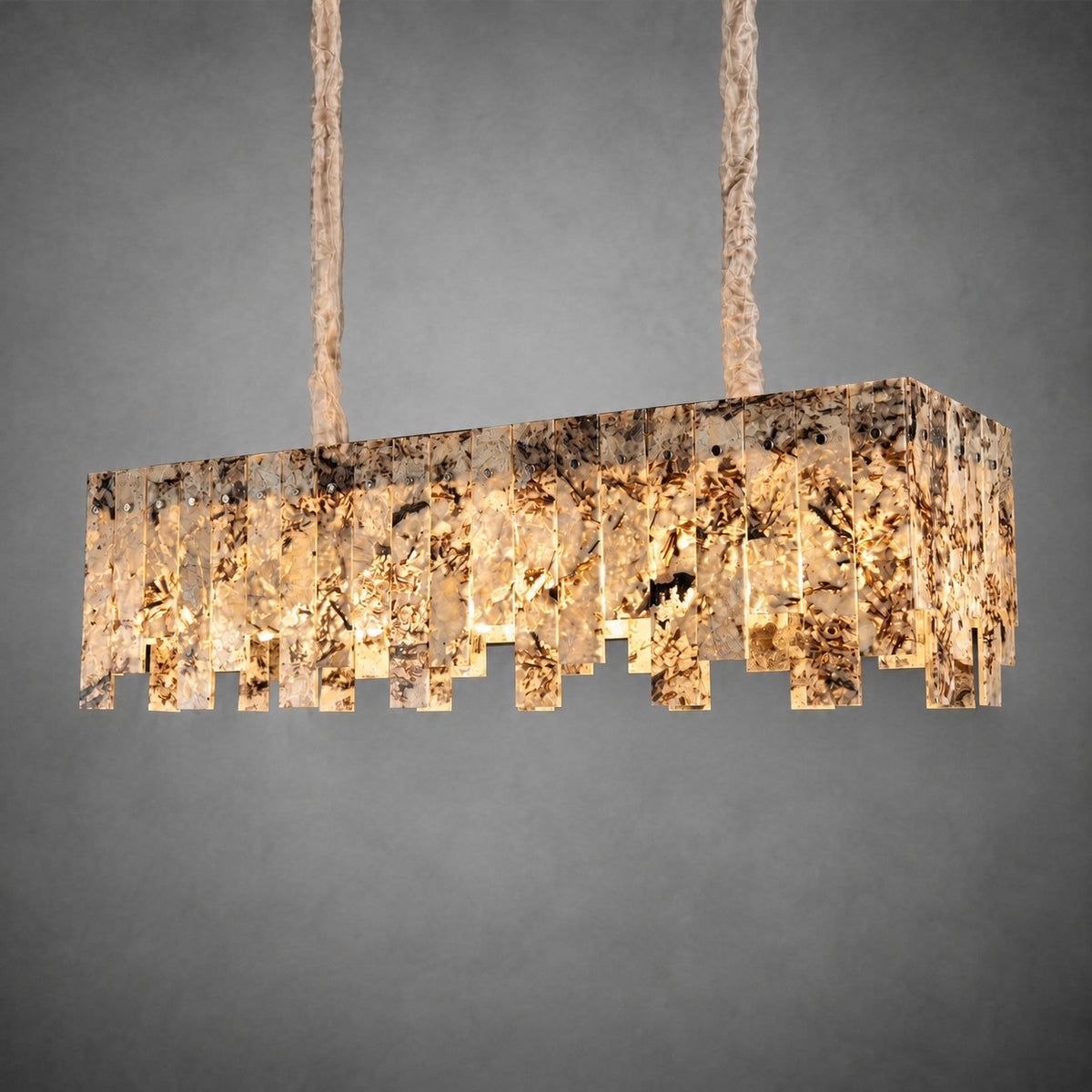 Modern Snowcrest White Luxury stone Linear Chandelier
