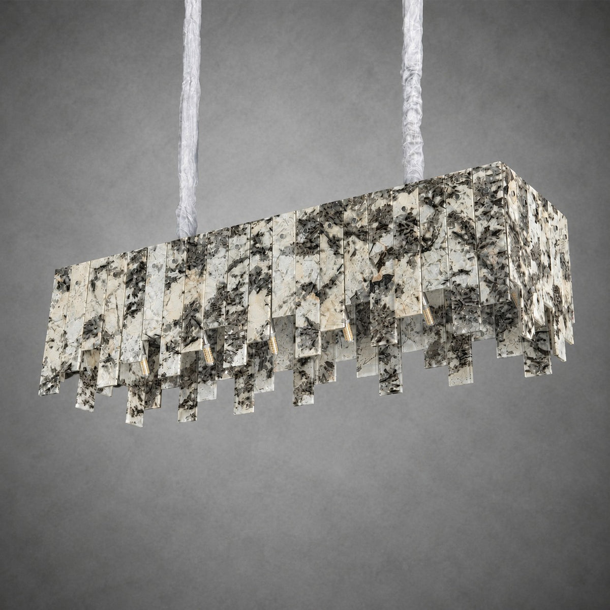Modern Snowcrest White Luxury stone Linear Chandelier
