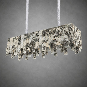 Modern Snowcrest White Luxury stone Linear Chandelier