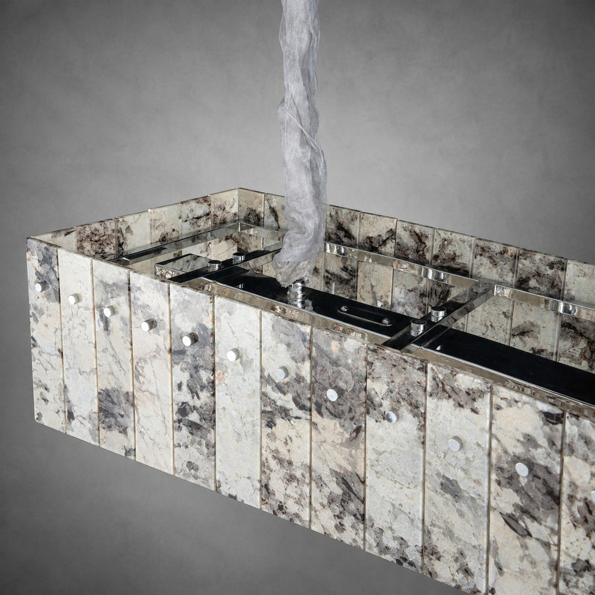Modern Snowcrest White Luxury stone Linear Chandelier