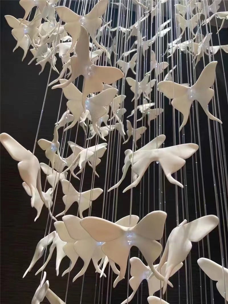 Modern Spiral Staircase Chandelier Ceiling Light Fixture for High Ceiling Living room/ Entryway - D 23.6" * H 118"Warm LightMerlinlamps