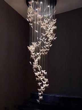 Modern Spiral Staircase Chandelier Ceiling Light Fixture for High Ceiling Living room/ Entryway - D 23.6" * H 118"Warm LightMerlinlamps