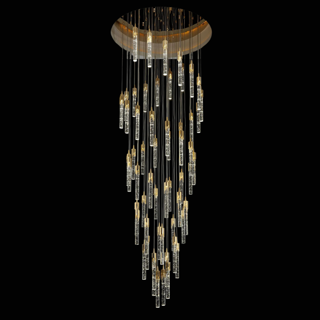 Modern Stair Light Foyer Staircase Hall Ceiling Lamps Spiral Stair Chandelier Crystal Droplight Luxury Hall Decoration Lights