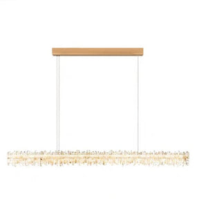 Modern Style Linear Natural Crystal Chandelier
