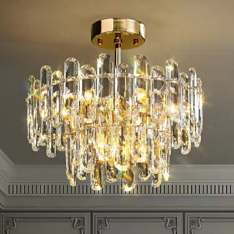 Modern Style Two Layers Crystal Chandelier For Living Room / Round Dining Table
