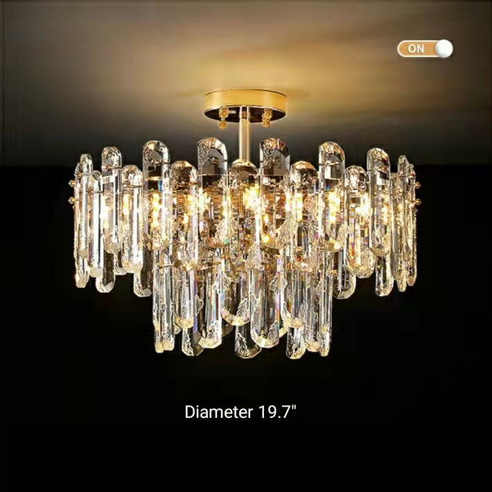 Modern Style Two Layers Crystal Chandelier For Living Room / Round Dining Table