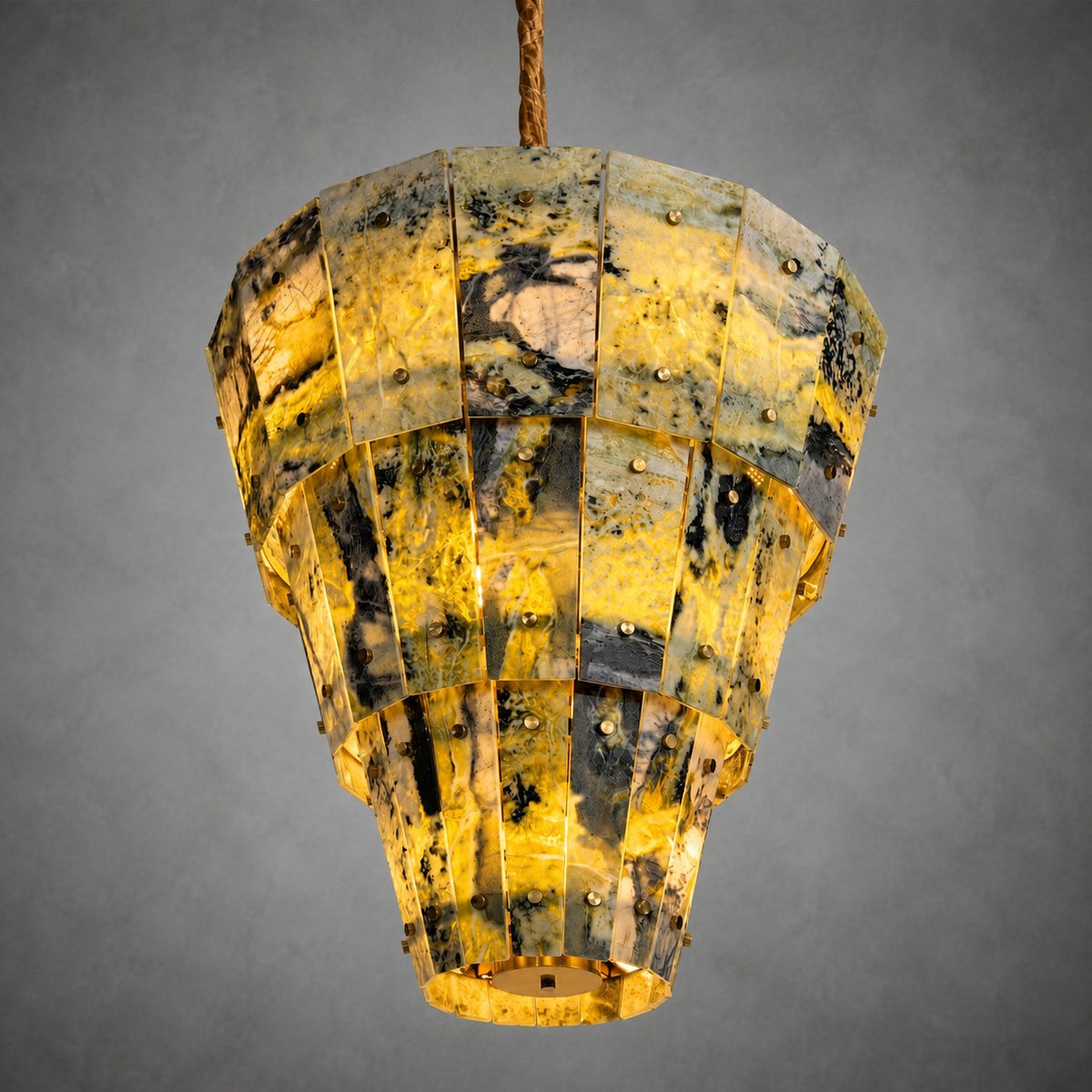 Modern Tapered Luxury stone Chandelier