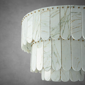Modern Three-Tier Emerald White Jade Luxury Marble Chandelier