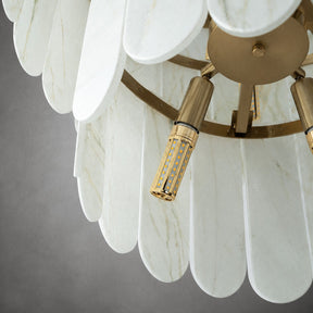 Modern Three-Tier Emerald White Jade Luxury Marble Chandelier