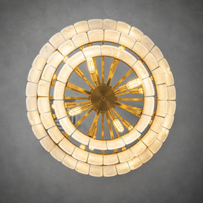 Modern Three-Tier Emerald White Jade Luxury Marble Chandelier