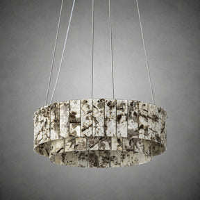 Modern Two-Tier Luxury Stone Round Chandelier