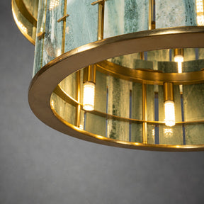 Modern Two-Tier Luxury Stone Round Chandelier