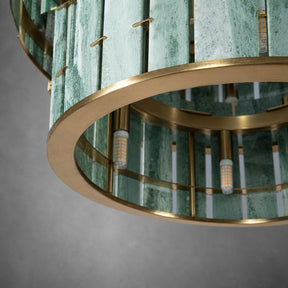Modern Two-Tier Luxury Stone Round Chandelier