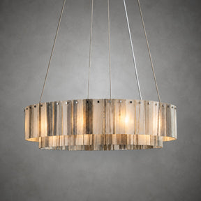 Modern Two-Tier Luxury Stone Round Chandelier