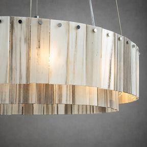 Modern Two-Tier Luxury Stone Round Chandelier