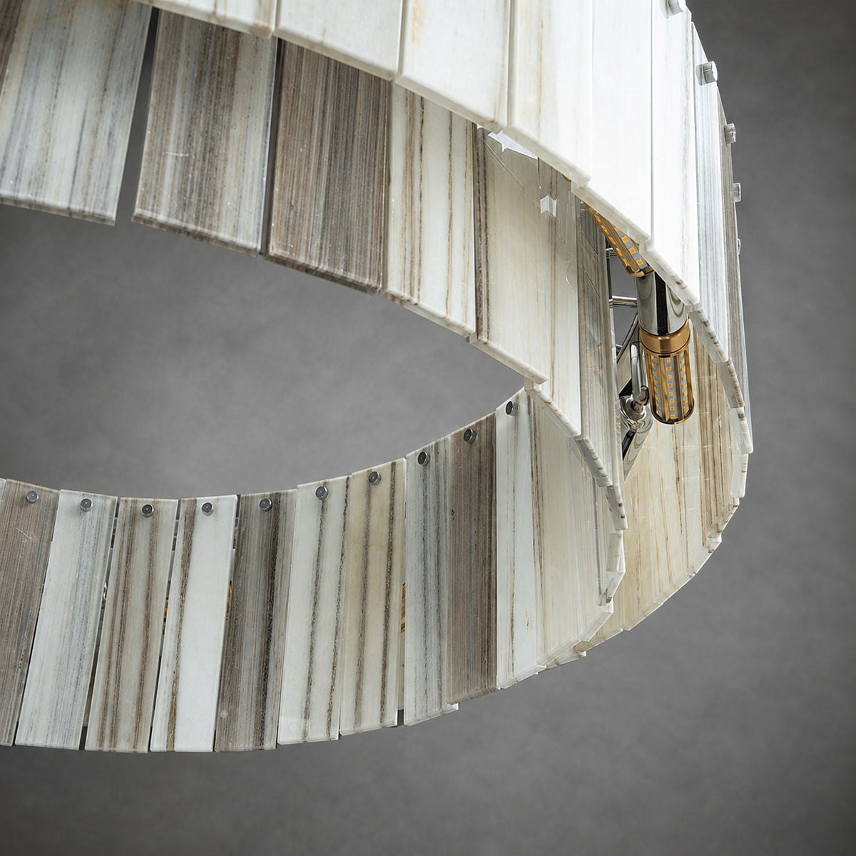 Modern Two-Tier Luxury Stone Round Chandelier