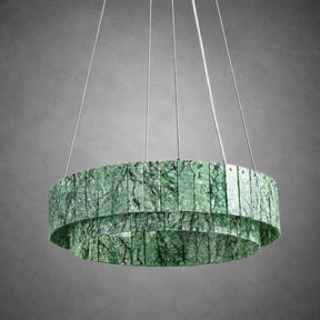 Modern Two-Tier Luxury Stone Round Chandelier