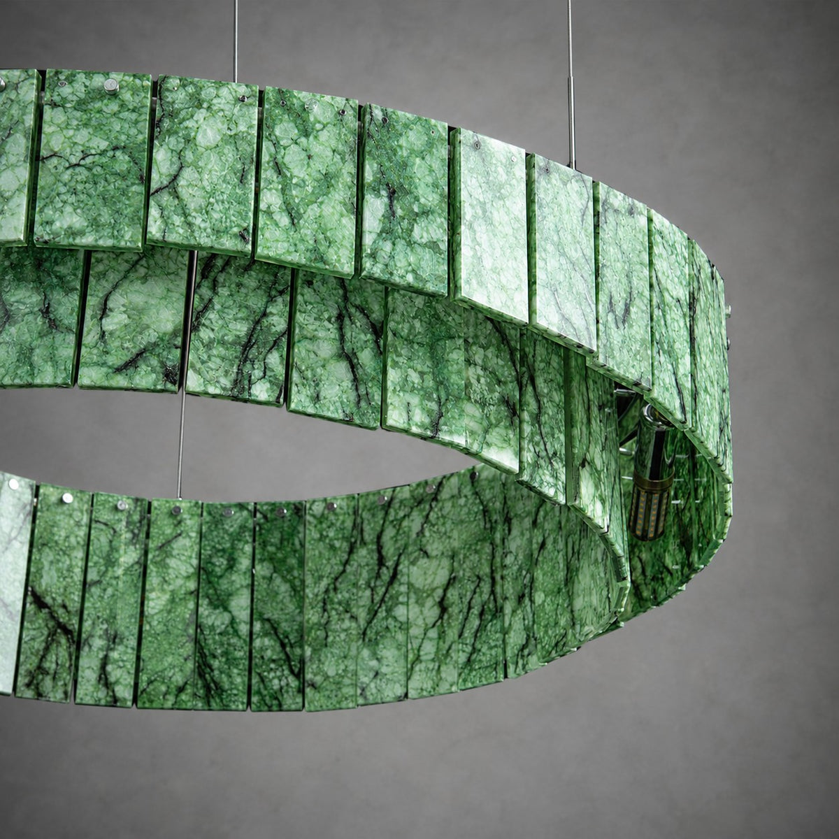 Modern Two-Tier Luxury Stone Round Chandelier