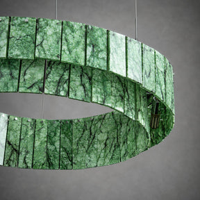 Modern Two-Tier Luxury Stone Round Chandelier