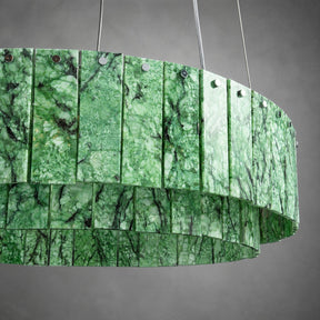 Modern Two-Tier Luxury Stone Round Chandelier
