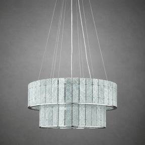 Modern Two-Tier Luxury Stone Round Chandelier