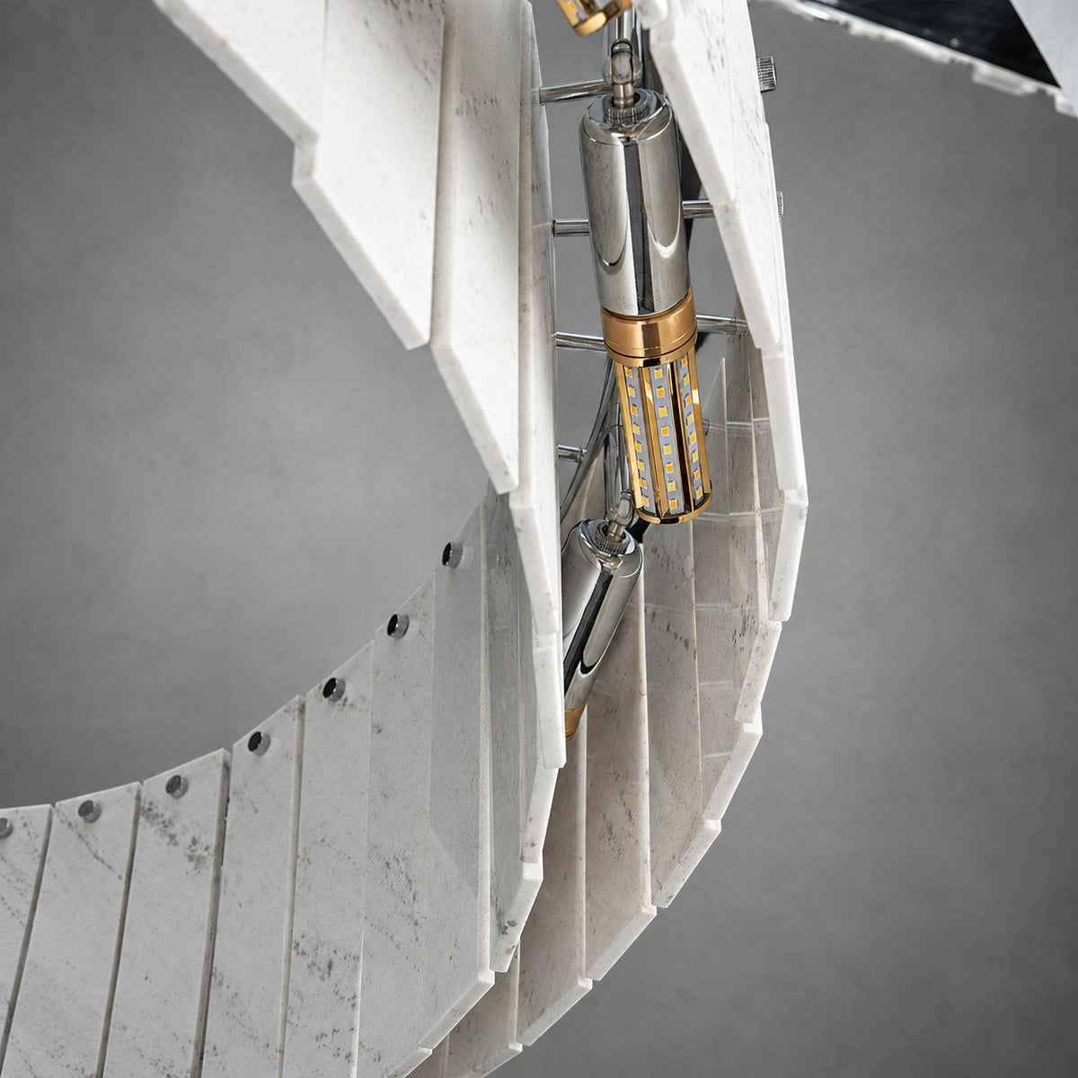 Modern Two-Tier Luxury Stone Round Chandelier