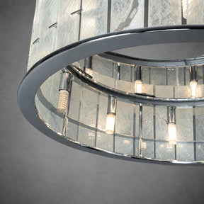 Modern Two-Tier Luxury Stone Round Chandelier