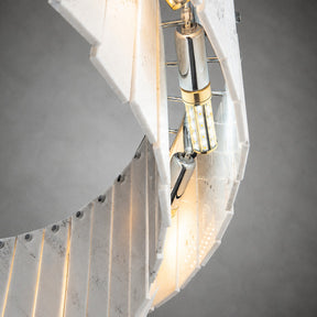 Modern Two-Tier Luxury Stone Round Chandelier