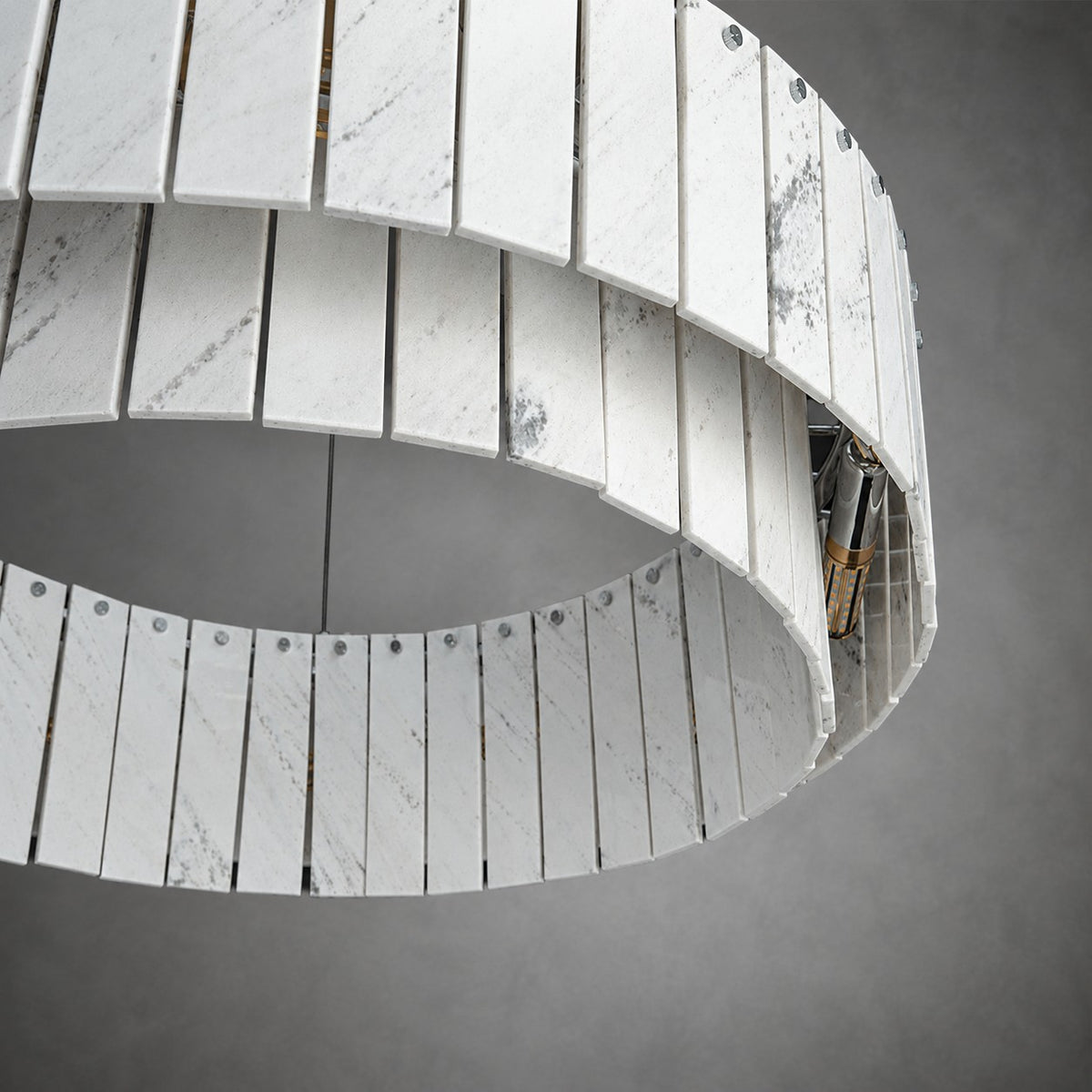 Modern Two-Tier Luxury Stone Round Chandelier