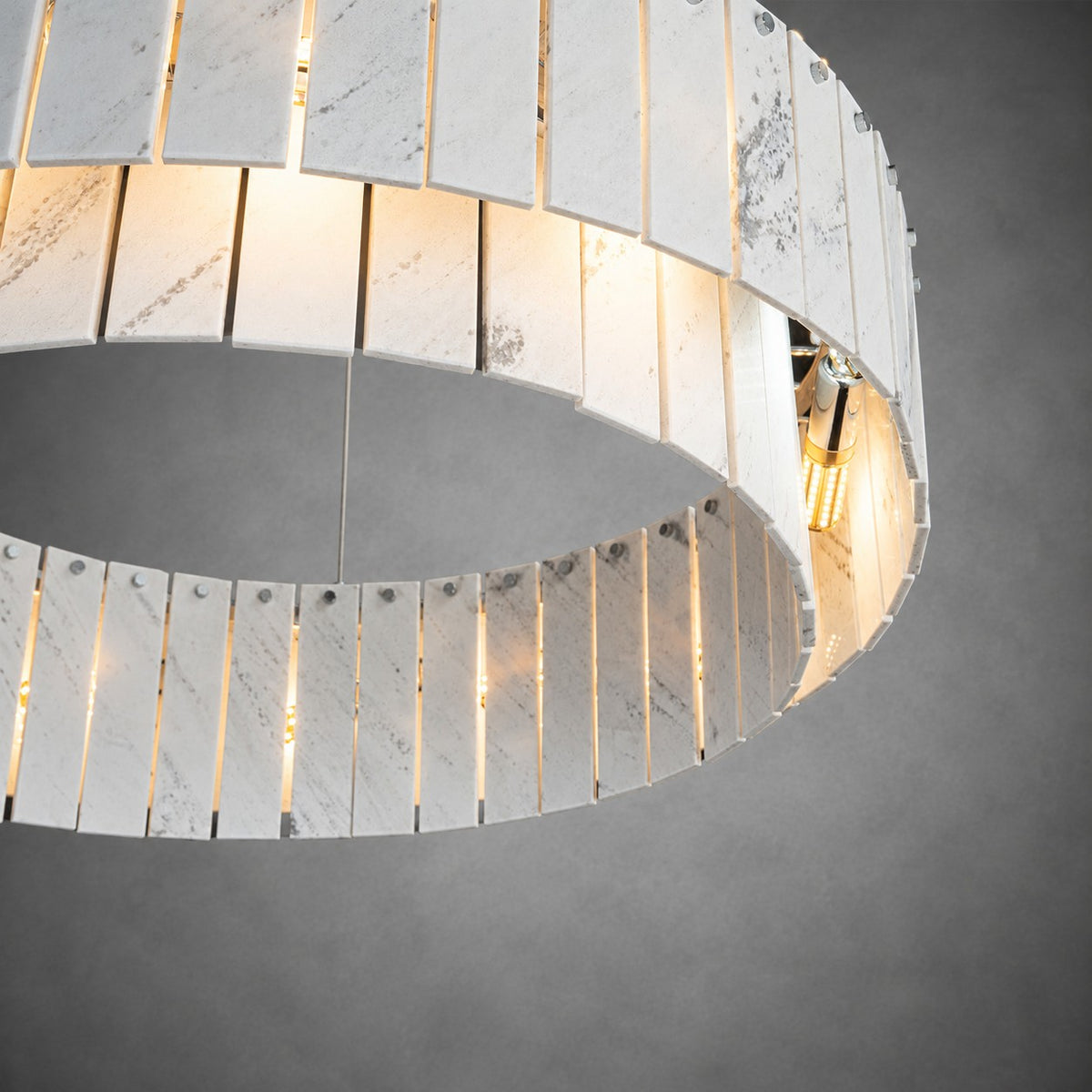 Modern Two-Tier Luxury Stone Round Chandelier