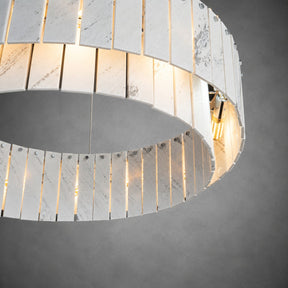 Modern Two-Tier Luxury Stone Round Chandelier