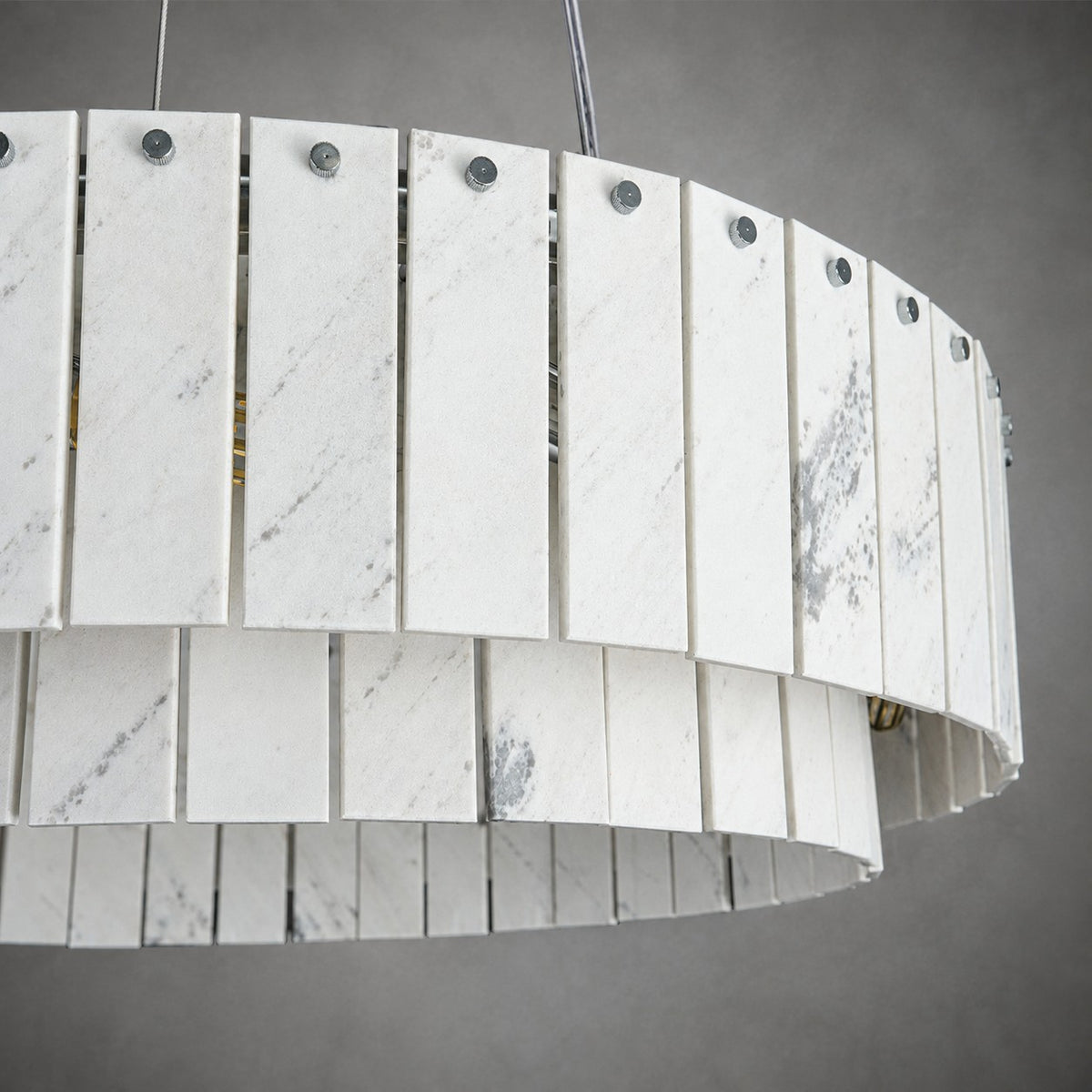 Modern Two-Tier Luxury Stone Round Chandelier