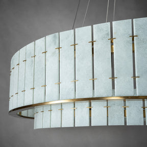 Modern Two-Tier Luxury Stone Round Chandelier