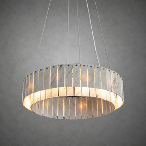 Modern Two-Tier Luxury Stone Round Chandelier