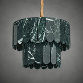 Modern Two-Tier Prada Green Luxury stone Chandelier