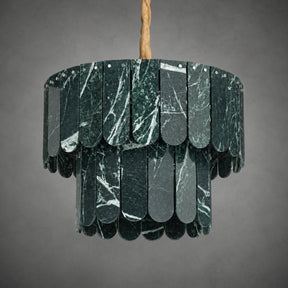 Modern Two-Tier Prada Green Luxury stone Chandelier