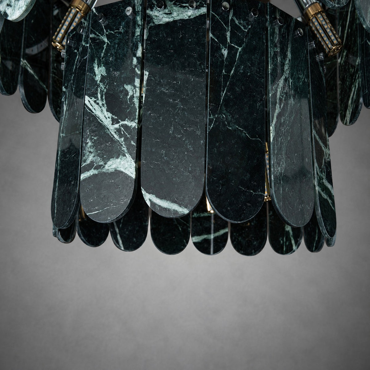 Modern Two-Tier Prada Green Luxury stone Chandelier